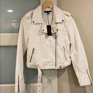 White genuine leather jacket